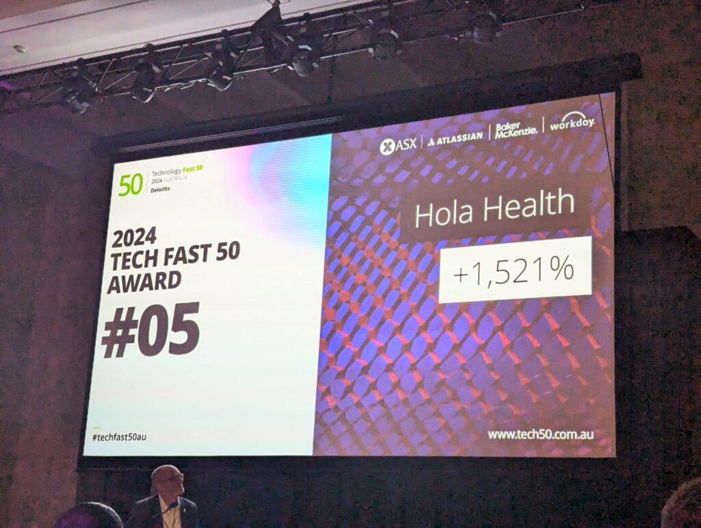 Hola Health now named the 4th fastest growing company in Australia, according to the AFR